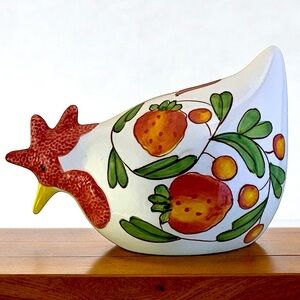 Vintage CBK Rooster Hand Painted Ceramic Figure Collectible Farm Chicken 1999